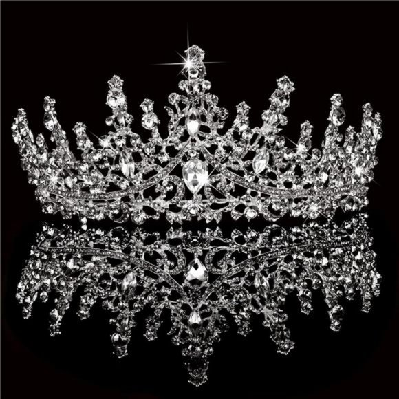 Silver Wedding Bridal Tiara Crown Headpieces Crystal Rhinestone Diamond Bling main image 6